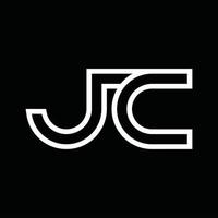 JC Logo monogram with line style negative space vector