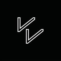 monograma del logotipo vv con plantilla de diseño de estilo de línea vector