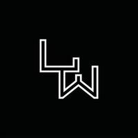 LW Logo monogram with line style design template vector