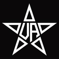 monograma del logotipo va con plantilla de diseño en forma de estrella vector