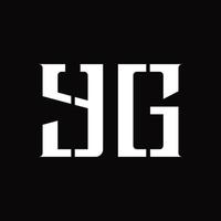 YG Logo monogram with middle slice design template vector