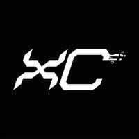 plantilla de diseño de tecnología de velocidad abstracta de monograma de logotipo xc vector