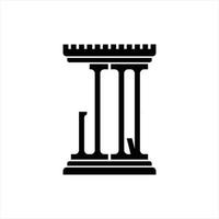 monograma del logotipo jq con plantilla de diseño de forma de pilar vector