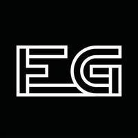 EG Logo monogram with line style negative space vector