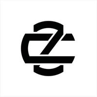 plantilla de diseño de monograma de logotipo zc vector
