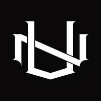 NV Logo monogram with vintage overlapping linked style design template vector