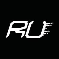 RU Logo monogram abstract speed technology design template vector