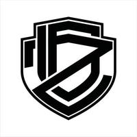 plantilla de diseño vintage de monograma de logotipo dz vector
