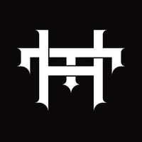TH Logo monogram with vintage overlapping linked style design template vector