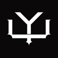 UY Logo monogram with vintage overlapping linked style design template vector