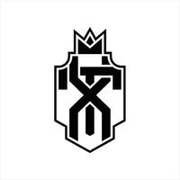 XT Logo monogram design template vector