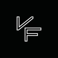 monograma del logotipo vf con plantilla de diseño de estilo de línea vector