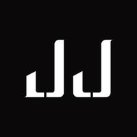 monograma del logotipo jj con plantilla de diseño de corte medio vector