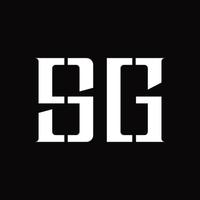 SG Logo monogram with middle slice design template vector