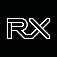 RX Logo monogram with line style negative space vector