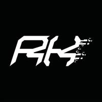 RK Logo monogram abstract speed technology design template vector