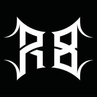 Monograma de logotipo rb con plantilla de diseño de forma abstracta vector