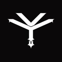 YY Logo monogram with vintage overlapping linked style design template vector