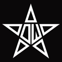 monograma de logotipo ow con plantilla de diseño de forma de estrella vector