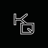 monograma del logotipo kq con plantilla de diseño de estilo de línea vector