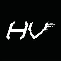 plantilla de diseño de tecnología de velocidad abstracta de monograma de logotipo hv vector