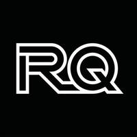 RQ Logo monogram with line style negative space vector