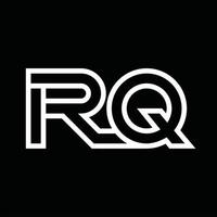 RQ Logo monogram with line style negative space vector