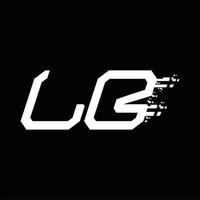 LB Logo monogram abstract speed technology design template vector