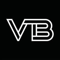 VB Logo monogram with line style negative space vector