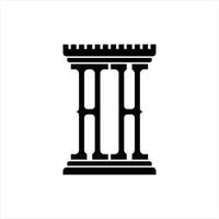 AH Logo monogram with pillar shape design template vector