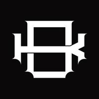 KO Logo monogram with vintage overlapping linked style design template vector
