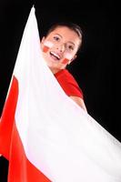 Polish flag and polish girl photo