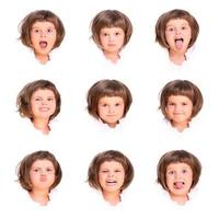 Set of little girl faces photo
