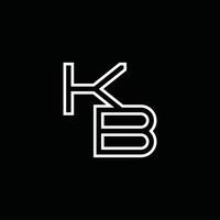 KB Logo monogram with line style design template vector