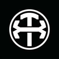 plantilla de diseño de monograma de logotipo tx vector