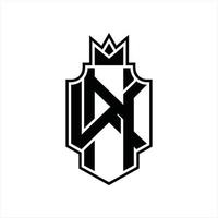plantilla de diseño de monograma de logotipo nk vector