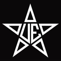 UE Logo monogram with star shape design template vector