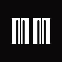 MM Logo monogram with middle slice design template vector