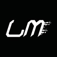 plantilla de diseño de tecnología de velocidad abstracta de monograma de logotipo de lm vector