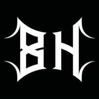 monograma del logotipo bh con plantilla de diseño de forma abstracta vector