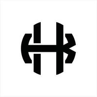 plantilla de diseño de monograma de logotipo hk vector