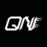 plantilla de diseño de tecnología de velocidad abstracta de monograma de logotipo qn vector