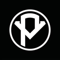 PV Logo monogram design template vector