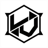 plantilla de diseño de monograma de logotipo lv vector