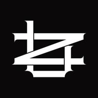 ZL Logo monogram with vintage overlapping linked style design template vector