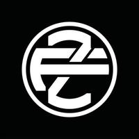 plantilla de diseño de monograma de logotipo zf vector