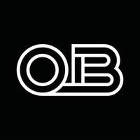 OB Logo monogram with line style negative space vector