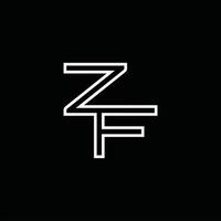 monograma del logotipo zf con plantilla de diseño de estilo de línea vector