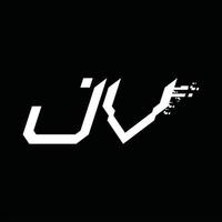 plantilla de diseño de tecnología de velocidad abstracta de monograma de logotipo jv vector