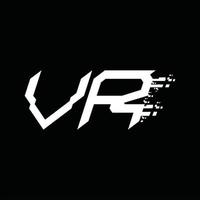 plantilla de diseño de tecnología de velocidad abstracta de monograma de logotipo vr vector